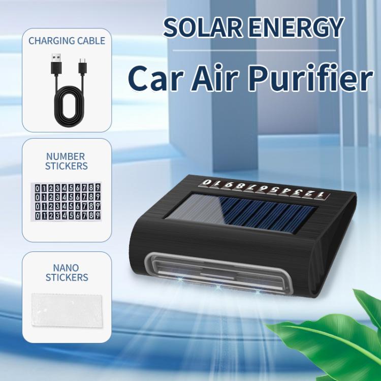 Purificatore d'aria per auto ad energia solare con portatarga, Solar Energy Air Purifier