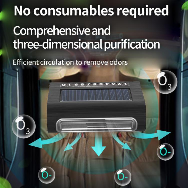 Purificatore d'aria per auto ad energia solare con portatarga, Solar Energy Air Purifier
