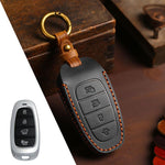 Cover protettiva in pelle bovina Crazy Horse a 4 pulsanti per chiave auto Hyundai Saria / Sonata B122, For Hyundai Staria 4-button, For Hyundai Staria / Sonata 4-button