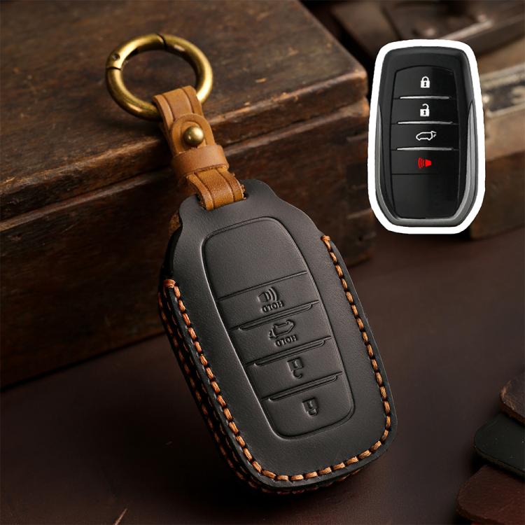 Per Toyota SIENNA / Granvia / Alphard / Vellfire Hallmo Crazy Horse Cover protettiva in pelle bovina per chiave auto, For Toyota SIENNA 4-button, For Toyota SIENNA 5-button, For Toyota SIENNA 6-button
