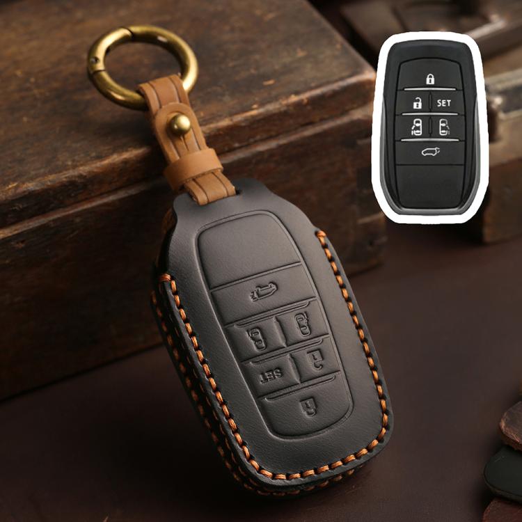 Per Toyota SIENNA / Granvia / Alphard / Vellfire Hallmo Crazy Horse Cover protettiva in pelle bovina per chiave auto, For Toyota SIENNA 4-button, For Toyota SIENNA 5-button, For Toyota SIENNA 6-button