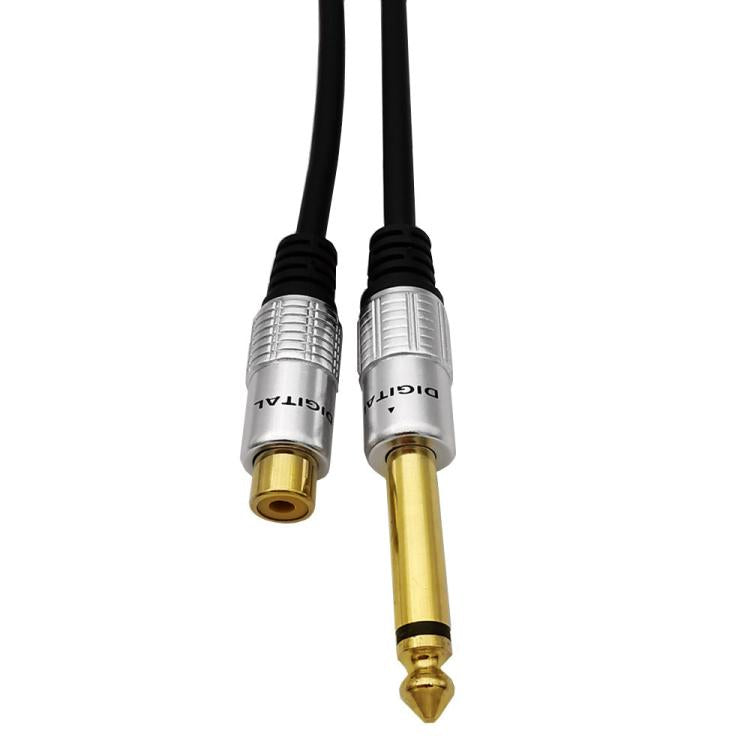 Cavo adattatore audio da connettore mono maschio da 6,35 mm a RCA femmina per amplificatore, altoparlanti e chitarra., 0.3m, 1.8m, 3m