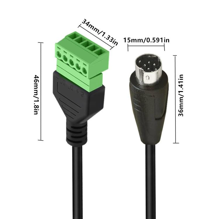 Cavo adattatore S-Video 8 pin maschio a 5 pin femmina 0,3m