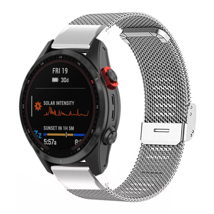 xDfind Cinturino per orologio con fibbia in metallo milanese, For Garmin Fenix 8/7X/6X/5X 26mm, For Garmin Fenix 8/7/6/5 22mm, For Garmin Fenix 8/7S/6S/5S 20mm, For Garmin Forerunner 45/45S/Swim2 18mm, For Garmin Forerunner 220/735/735XT/230/235 20mm  ...