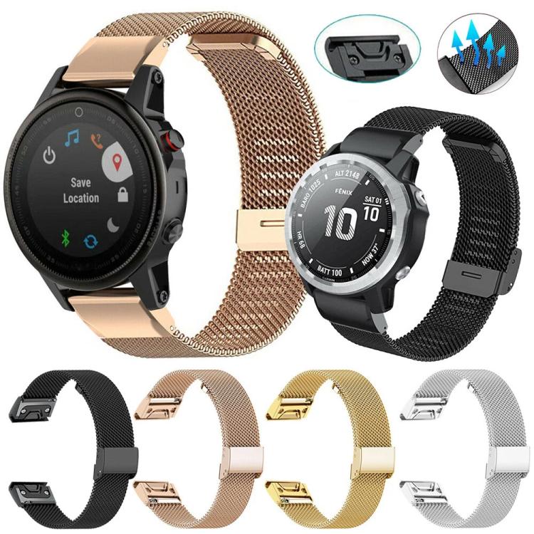 xDfind Cinturino per orologio con fibbia in metallo milanese, For Garmin Fenix 8/7X/6X/5X 26mm, For Garmin Fenix 8/7/6/5 22mm, For Garmin Fenix 8/7S/6S/5S 20mm, For Garmin Forerunner 45/45S/Swim2 18mm, For Garmin Forerunner 220/735/735XT/230/235 20mm  ...