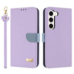 Custodia per telefono in pelle con fiocco in metallo e cinturino da polso, For Samsung Galaxy S23 Ultra 5G, For Samsung Galaxy S23+ 5G, For Samsung Galaxy S23 5G, For Samsung Galaxy S22 Ultra 5G