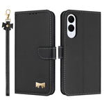 Custodia per telefono in pelle con fiocco in metallo e cinturino da polso, For Samsung Galaxy S25 FE 5G, For Samsung Galaxy S25 Edge 5G, For Samsung Galaxy S25 / S24 5G, For Samsung Galaxy S25+ / S24+ 5G