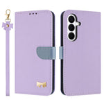 Custodia per telefono in pelle con fiocco in metallo e cinturino da polso, For Galaxy S26 FE 5G, For Samsung Galaxy S26+ 5G, For Samsung Galaxy S26 Ultra 5G, For Samsung Galaxy S26 5G