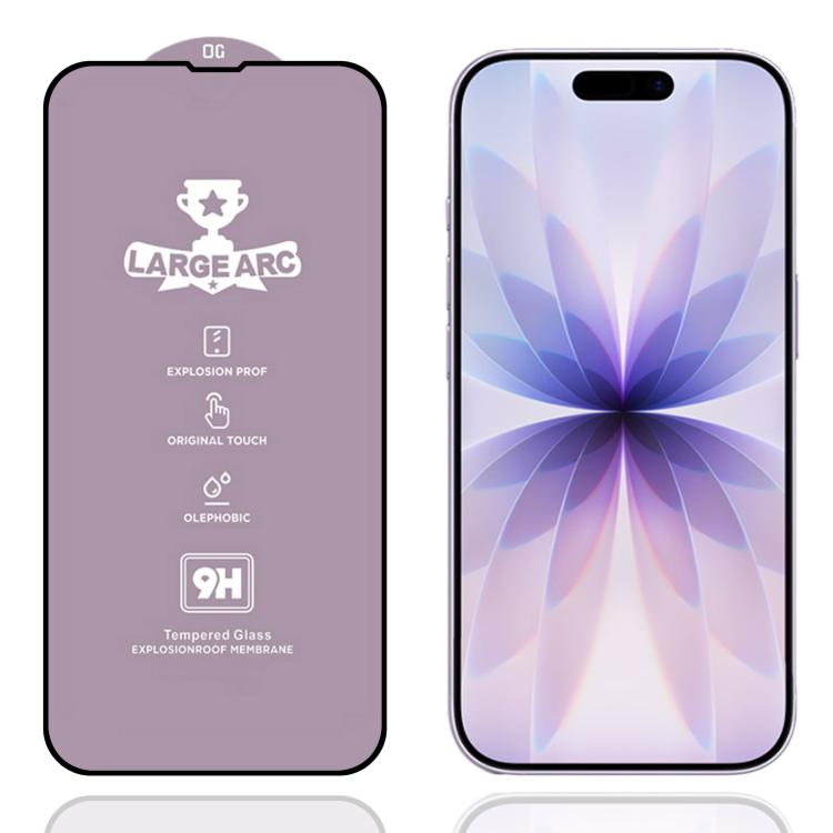 Pellicola in vetro temperato ad arco ampio con spessore di 0,4 mm e rivestimento in alluminio 9H., For iPhone 17 Pro Max, For iPhone 17 Pro, For iPhone 17, For iPhone Air, For iPhone 16 Pro Max, For iPhone 16 Pro, For iPhone 16 Plus / 15 Plus          ...