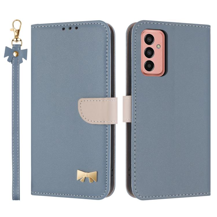 Custodia per telefono in pelle con fiocco in metallo e cinturino da polso, For Samsung Galaxy A13 4G / 5G, For Samsung Galaxy A53 5G, For Samsung Galaxy A33 5G