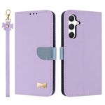 Custodia per telefono in pelle con fiocco in metallo e cinturino da polso, For Samsung Galaxy A14 4G / 5G, For Samsung Galaxy A24 5G, For Samsung Galaxy A34 5G, For Samsung Galaxy A54 5G