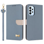 Custodia per telefono in pelle con fiocco in metallo e cinturino da polso, For Samsung Galaxy A55 5G, For Samsung Galaxy A35 5G, For Samsung Galaxy A25 5G Global, For Samsung Galaxy A23 4G / 5G