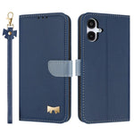 Custodia per telefono in pelle con fiocco in metallo e cinturino da polso, For Samsung Galaxy A57 5G, For Samsung Galaxy A37 5G, For Galaxy A27 5G, For Samsung Galaxy A06  / A07 4G