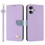 Custodia per telefono in pelle con fiocco in metallo e cinturino da polso, For Samsung Galaxy A57 5G, For Samsung Galaxy A37 5G, For Galaxy A27 5G, For Samsung Galaxy A06  / A07 4G