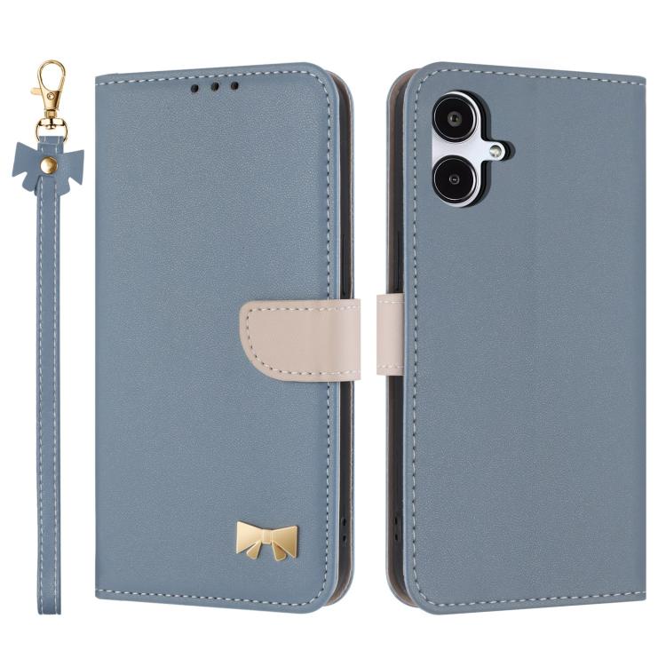 Custodia per telefono in pelle con fiocco in metallo e cinturino da polso, For Samsung Galaxy A57 5G, For Samsung Galaxy A37 5G, For Galaxy A27 5G, For Samsung Galaxy A06  / A07 4G
