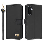 Custodia per telefono in pelle con fiocco in metallo e cinturino da polso, For Samsung Galaxy A57 5G, For Samsung Galaxy A37 5G, For Galaxy A27 5G, For Samsung Galaxy A06  / A07 4G