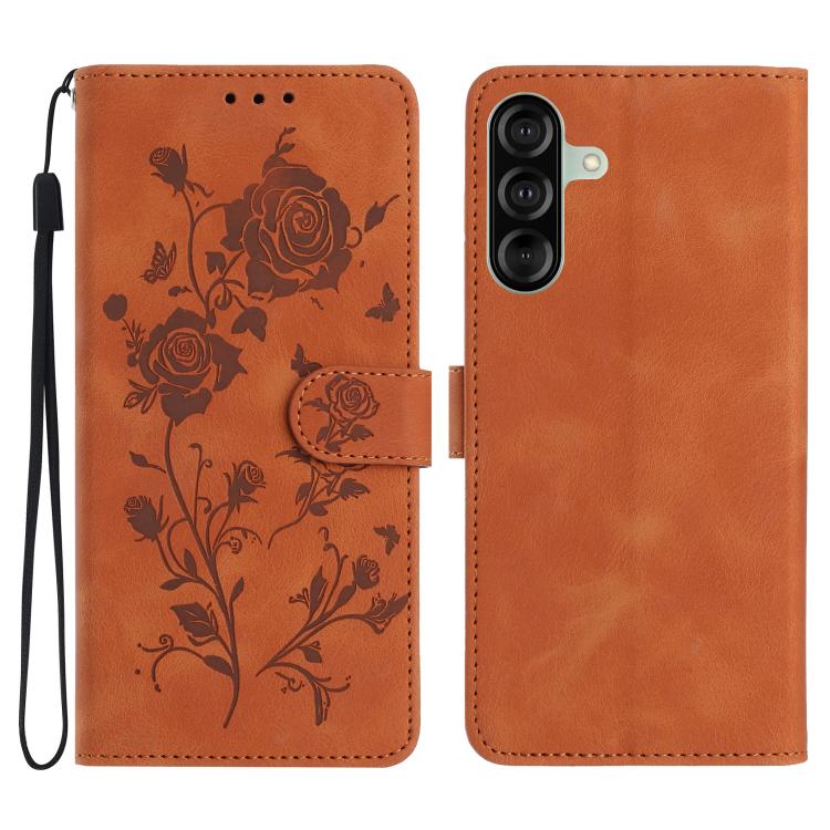 Custodia per telefono in pelle con motivo a rilievo di rose, For Samsung Galaxy A07 5G, For Samsung Galaxy A17 5G