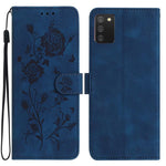 Custodia per telefono in pelle con motivo a rilievo di rose, For Samsung Galaxy A02S 164mm US, For Samsung Galaxy A02S 166mm EU