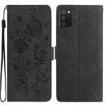 Custodia per telefono in pelle con motivo a rilievo di rose, For Samsung Galaxy A02S 164mm US, For Samsung Galaxy A02S 166mm EU