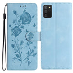 Custodia per telefono in pelle con motivo a rilievo di rose, For Samsung Galaxy A02S 164mm US, For Samsung Galaxy A02S 166mm EU