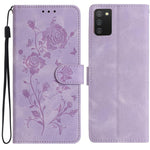 Custodia per telefono in pelle con motivo a rilievo di rose, For Samsung Galaxy A02S 164mm US, For Samsung Galaxy A02S 166mm EU