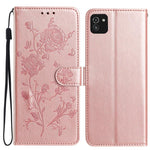Custodia per telefono in pelle con motivo a rilievo di rose, For Samsung Galaxy A03, For Samsung Galaxy A13 4G