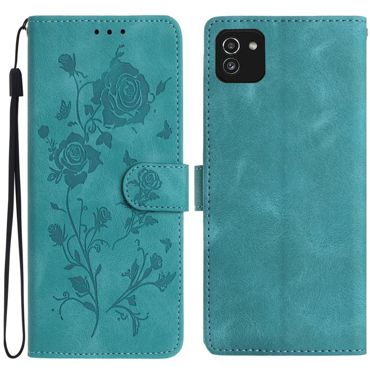 Custodia per telefono in pelle con motivo a rilievo di rose, For Samsung Galaxy A03, For Samsung Galaxy A13 4G