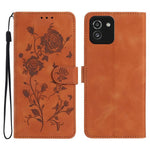 Custodia per telefono in pelle con motivo a rilievo di rose, For Samsung Galaxy A03, For Samsung Galaxy A13 4G