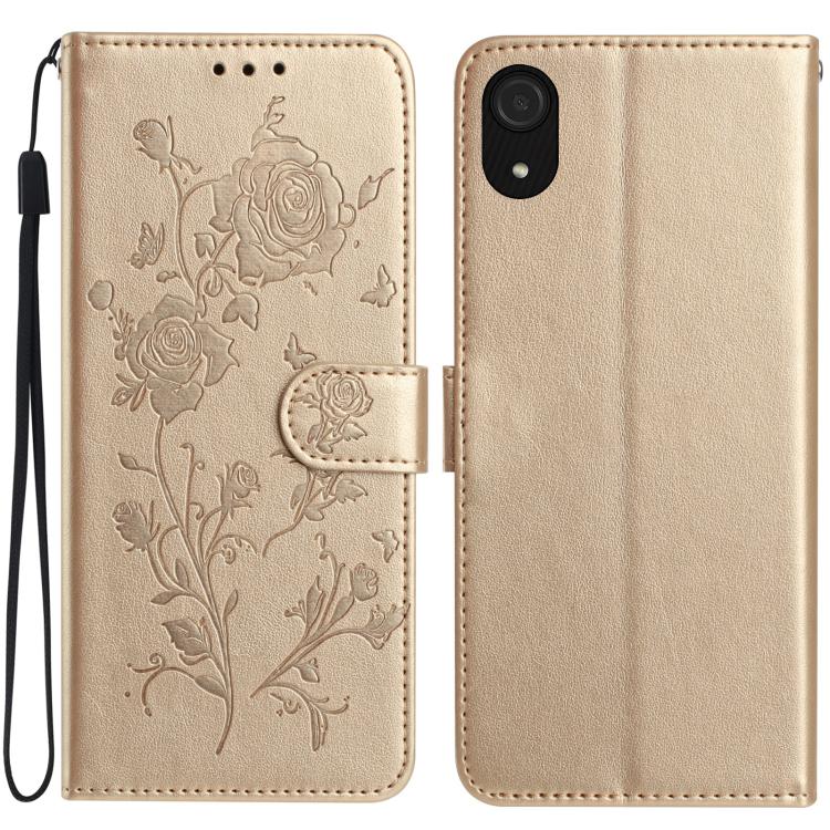 Custodia per telefono in pelle con motivo a rilievo di rose, For Samsung Galaxy A03 Core, For Samsung Galaxy A33