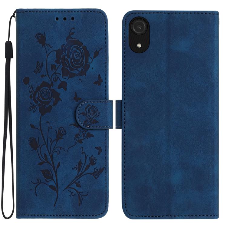 Custodia per telefono in pelle con motivo a rilievo di rose, For Samsung Galaxy A03 Core, For Samsung Galaxy A33
