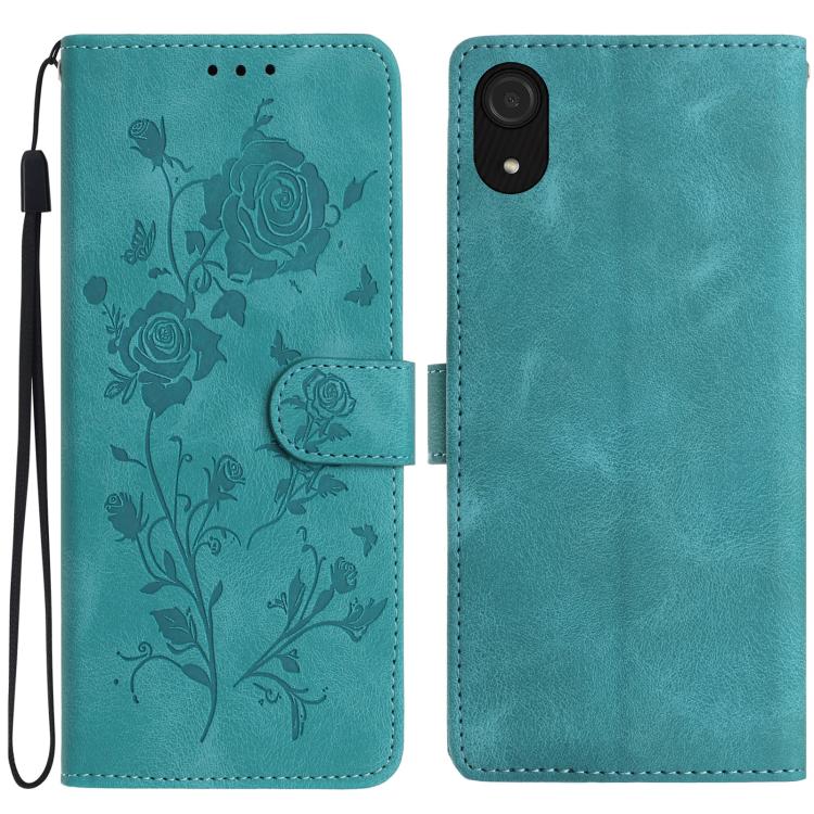 Custodia per telefono in pelle con motivo a rilievo di rose, For Samsung Galaxy A03 Core, For Samsung Galaxy A33