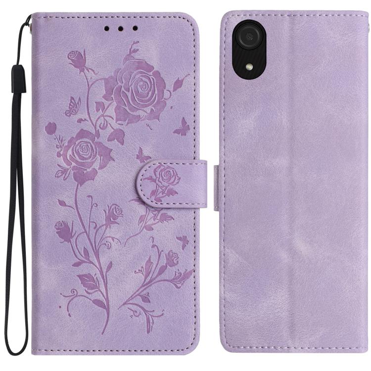 Custodia per telefono in pelle con motivo a rilievo di rose, For Samsung Galaxy A03 Core, For Samsung Galaxy A33