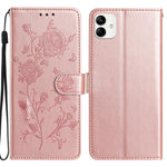 Custodia per telefono in pelle con motivo a rilievo di rose, For Samsung Galaxy A04e, For Samsung Galaxy A04
