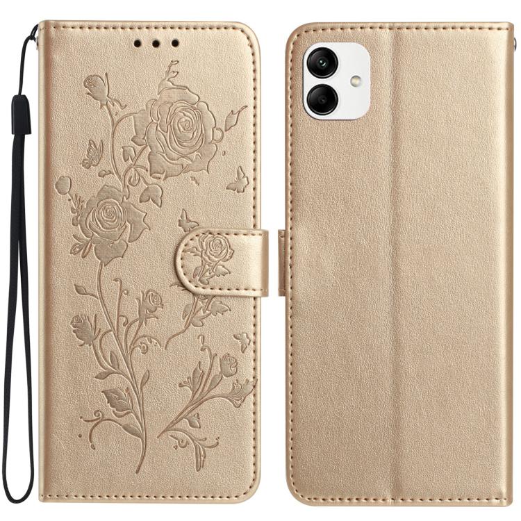 Custodia per telefono in pelle con motivo a rilievo di rose, For Samsung Galaxy A04e, For Samsung Galaxy A04