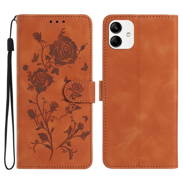 Custodia per telefono in pelle con motivo a rilievo di rose, For Samsung Galaxy A04e, For Samsung Galaxy A04
