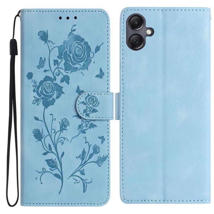 Custodia per telefono in pelle con motivo a rilievo di rose, For Samsung Galaxy A05, For Samsung Galaxy A05S