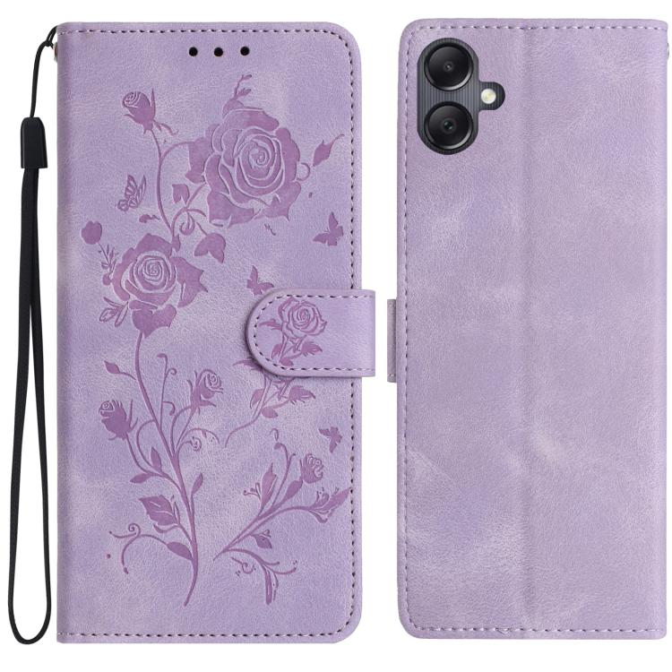 Custodia per telefono in pelle con motivo a rilievo di rose, For Samsung Galaxy A05, For Samsung Galaxy A05S