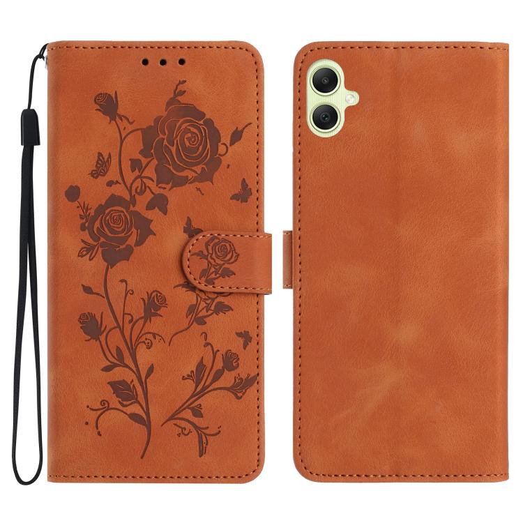 Custodia per telefono in pelle con motivo a rilievo di rose, For Samsung Galaxy A05, For Samsung Galaxy A05S