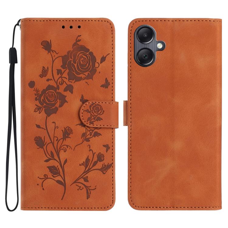Custodia per telefono in pelle con motivo a rilievo di rose, For Samsung Galaxy A17, For Samsung Galaxy A07