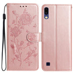 Custodia per telefono in pelle con motivo a rilievo di rose, For Samsung Galaxy A40, For Samsung Galaxy A10 / M10