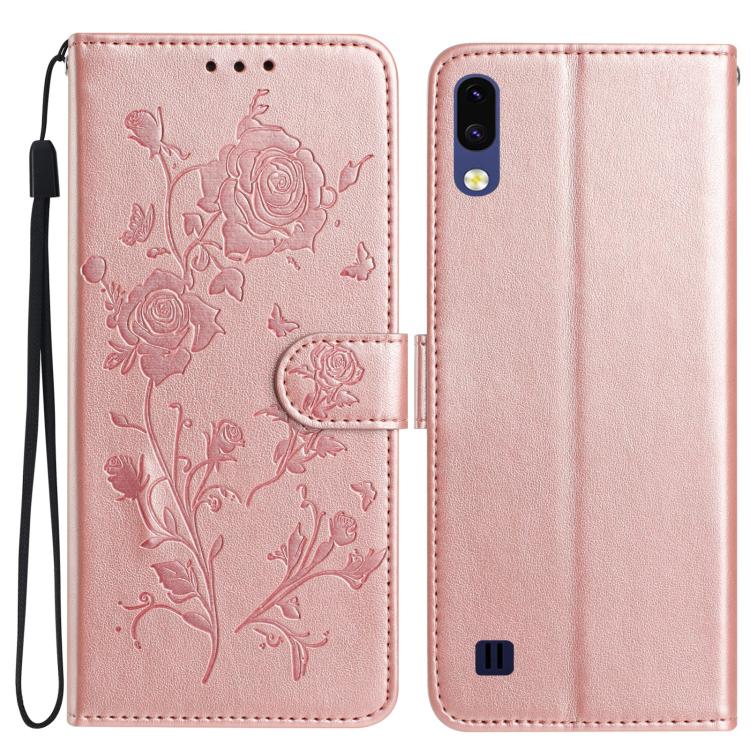 Custodia per telefono in pelle con motivo a rilievo di rose, For Samsung Galaxy A40, For Samsung Galaxy A10 / M10