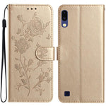 Custodia per telefono in pelle con motivo a rilievo di rose, For Samsung Galaxy A40, For Samsung Galaxy A10 / M10