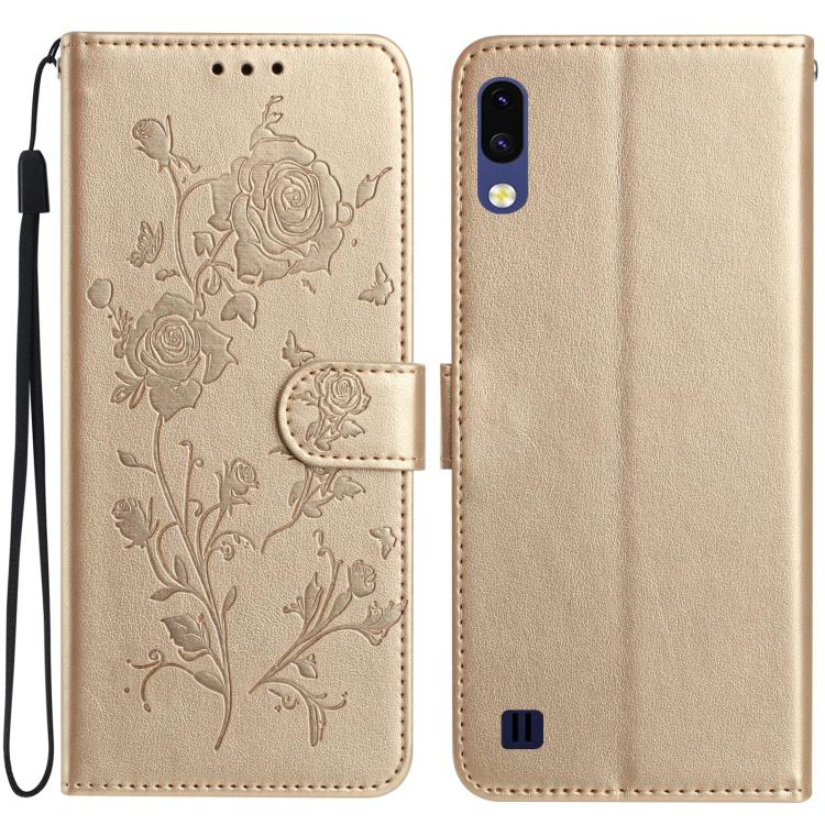 Custodia per telefono in pelle con motivo a rilievo di rose, For Samsung Galaxy A40, For Samsung Galaxy A10 / M10