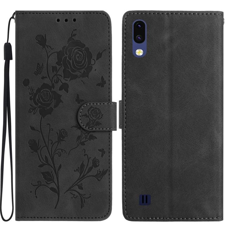 Custodia per telefono in pelle con motivo a rilievo di rose, For Samsung Galaxy A40, For Samsung Galaxy A10 / M10