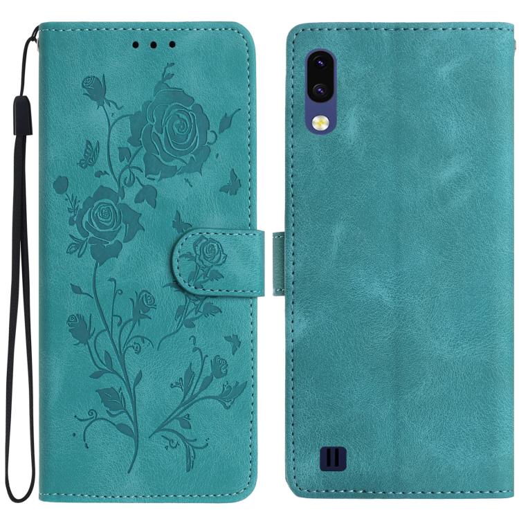 Custodia per telefono in pelle con motivo a rilievo di rose, For Samsung Galaxy A40, For Samsung Galaxy A10 / M10