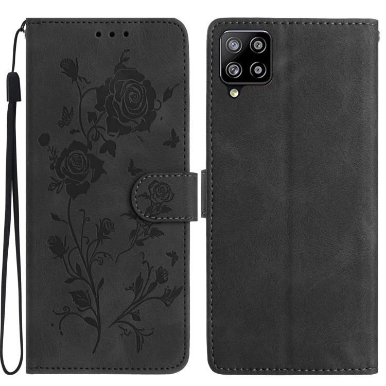 Custodia per telefono in pelle con motivo a rilievo di rose, For Samsung Galaxy A12, For Samsung Galaxy A42