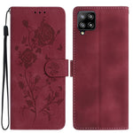 Custodia per telefono in pelle con motivo a rilievo di rose, For Samsung Galaxy A12, For Samsung Galaxy A42