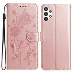 Custodia per telefono in pelle con motivo a rilievo di rose, For Samsung Galaxy A03, For Samsung Galaxy A13 4G