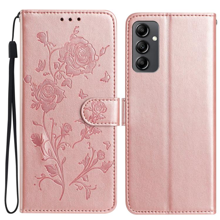 Custodia per telefono in pelle con motivo a rilievo di rose, For Samsung Galaxy A24, For Samsung Galaxy A14