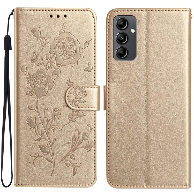 Custodia per telefono in pelle con motivo a rilievo di rose, For Samsung Galaxy A24, For Samsung Galaxy A14